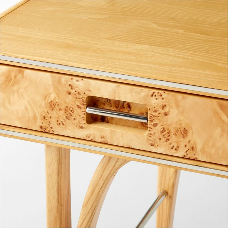 Noemie 3-Drawer Burl Wood Office Desk | Modern Office Furniture - Image 6