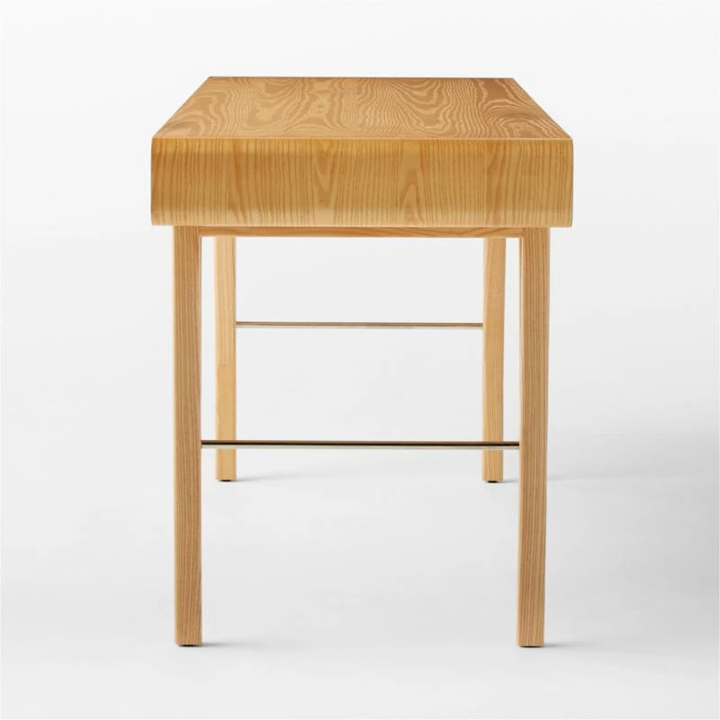 Noemie 3-Drawer Burl Wood Office Desk | Modern Office Furniture - Image 4