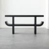 Stylish Pagoda Black Acacia Wood Console Table for Modern Living Rooms