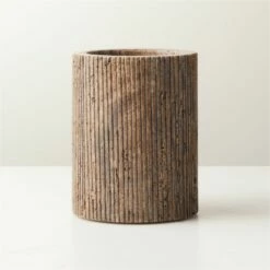 Pietra Grey Travertine Pillar Candle Holder Small - Elegant Home Accessory