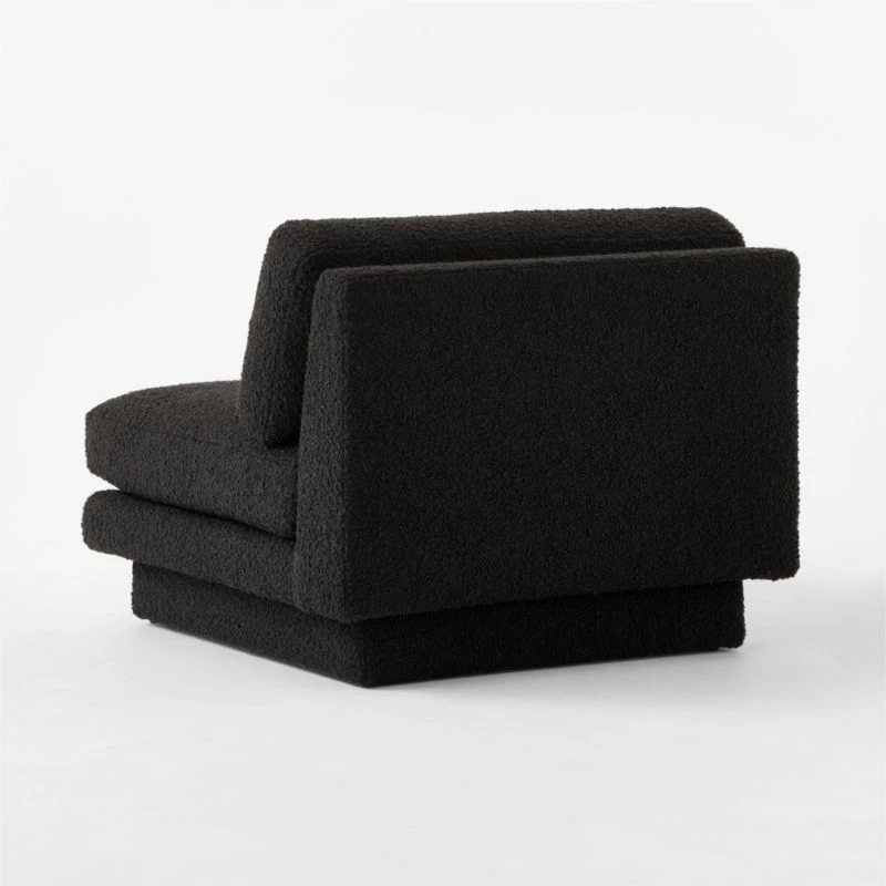Plinth Black Boucle Accent Chair - Modern Living Room Furniture - Image 6