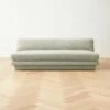 Plinth Armless Peppered Grey Boucle Sofa - Stylish Living Room Furniture