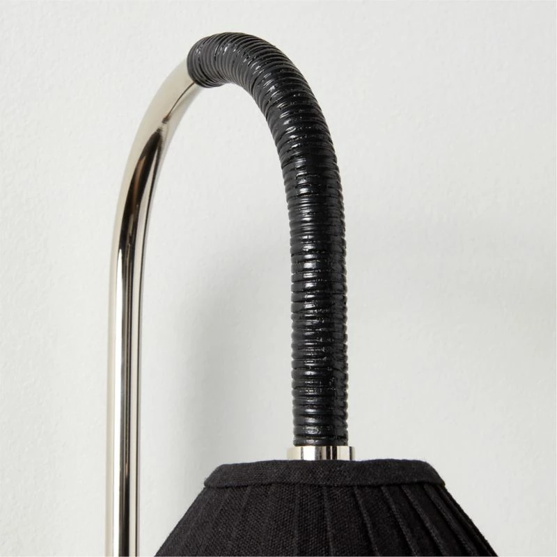 Pogo Polished Nickel And Black Cane Wall Sconce - Modern Lighting Fixture - Image 4