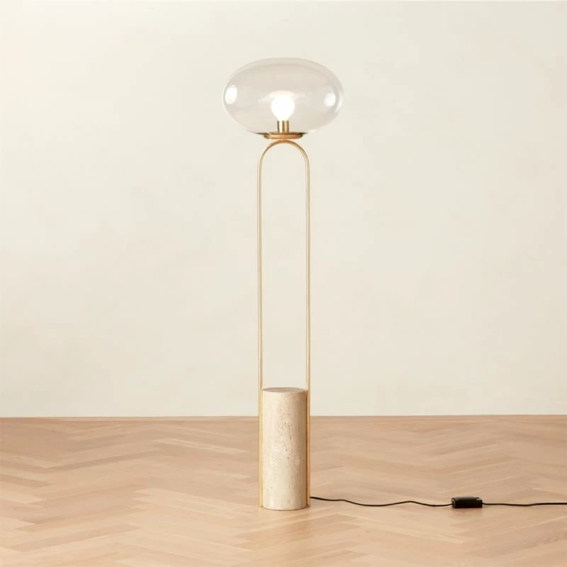 Polo Travertine Floor Lamp - Modern Lighting for Home Decor - Image 2