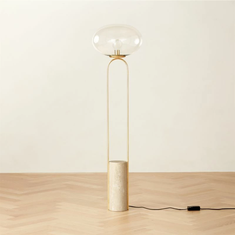 Polo Travertine Floor Lamp - Modern Lighting for Home Decor