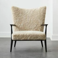 Pull-Up Shearling Lounge Chair Model 1321 - Premium Living Room Furniture