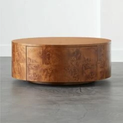 Burl Rotating Coffee Table - Modern Living Room Furniture