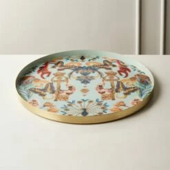Regal Monkeys Round Serving Tray - Elegant Home Accessories for Stylish Living
