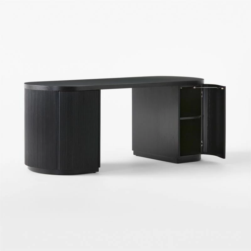 Reid Oval Black Wood Storage Desk β Modern Office Furniture - Image 4