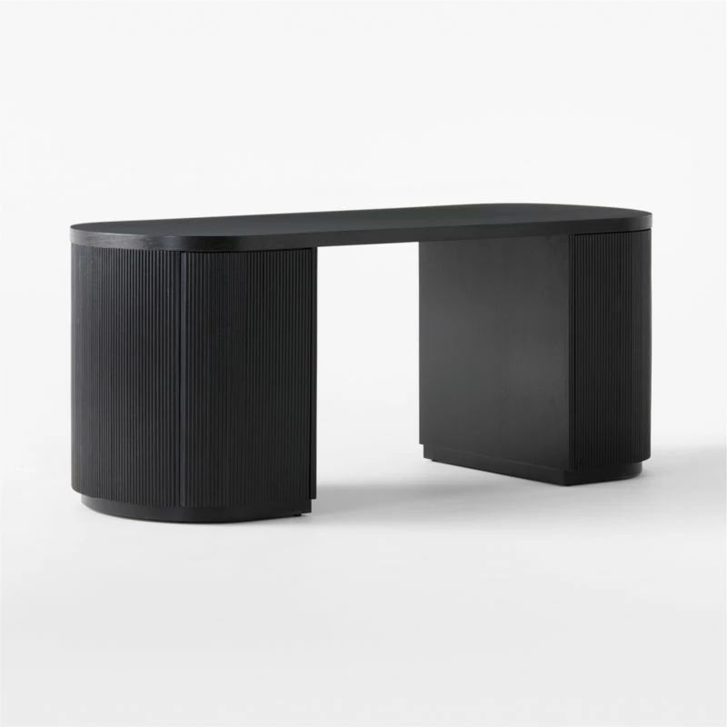 Reid Oval Black Wood Storage Desk β Modern Office Furniture - Image 3
