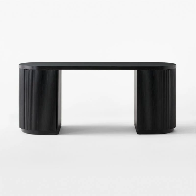 Reid Oval Black Wood Storage Desk β Modern Office Furniture - Image 2