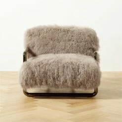 Ren Grey Sheepskin Accent Chair - Modern Living Room Furniture