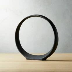 Elegant Small Metal Ring Sculpture - Modern Home Accessory
