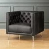 Savile Bello Black Leather Tufted Chair - Premium Living Room Furniture
