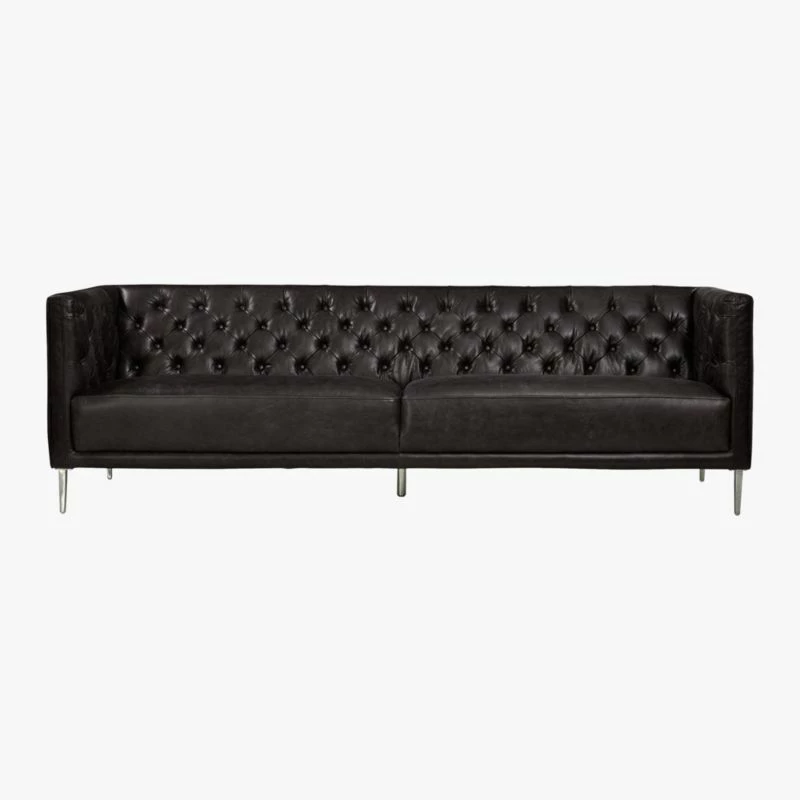 Savile Leather Tufted Sofa - Luxurious Living Room Furniture - Image 5
