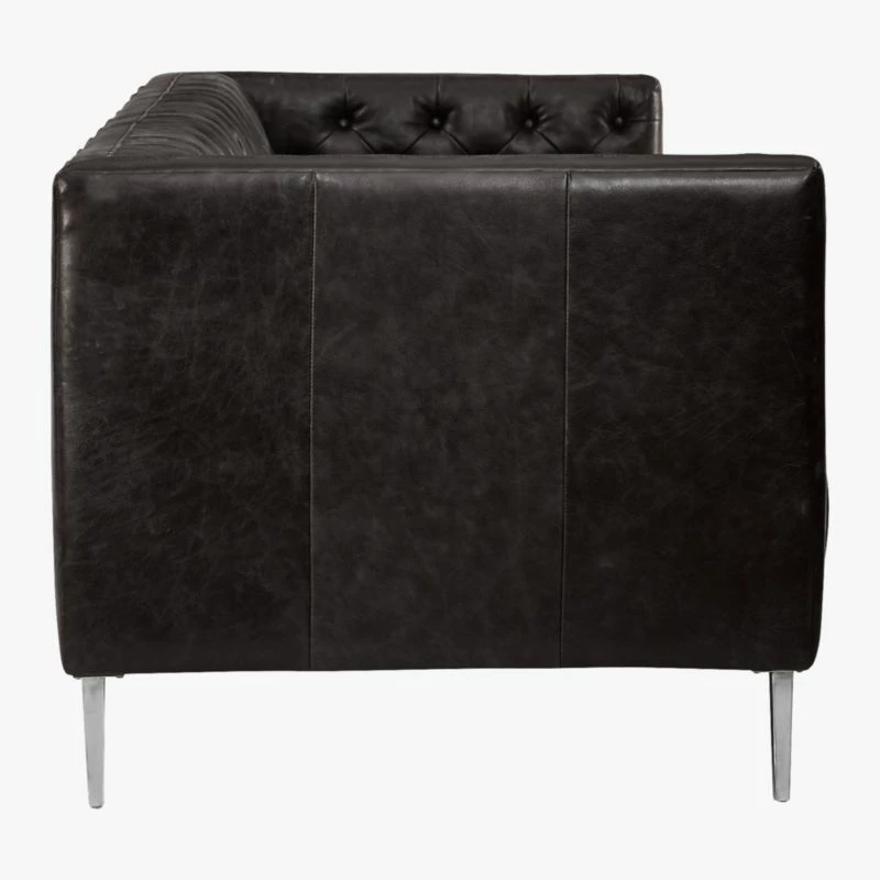 Savile Leather Tufted Sofa - Luxurious Living Room Furniture - Image 7