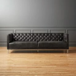 Savile Leather Tufted Sofa - Luxurious Living Room Furniture