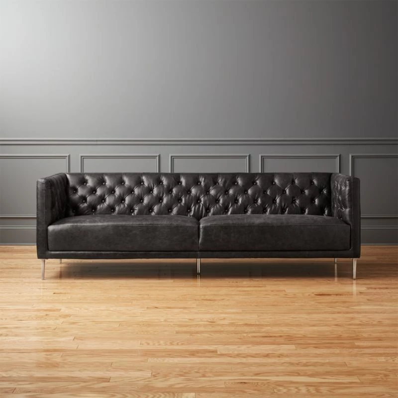Savile Leather Tufted Sofa - Luxurious Living Room Furniture