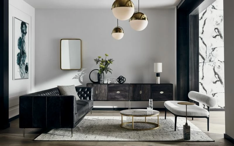 Savile Leather Tufted Sofa - Luxurious Living Room Furniture - Image 2