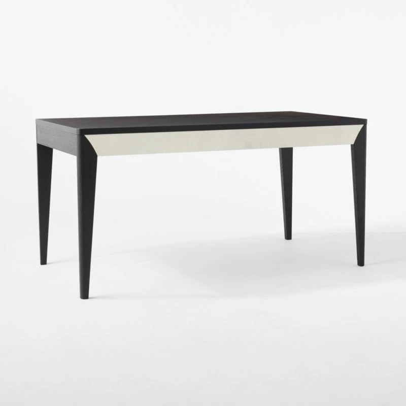 Scuro 2-Drawer Black Oak Wood Desk - Modern Office Furniture - Image 7