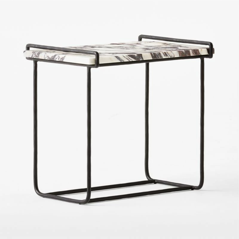 Sefro Marble and Metal Side Table - Elegant Living Room Furniture - Image 4