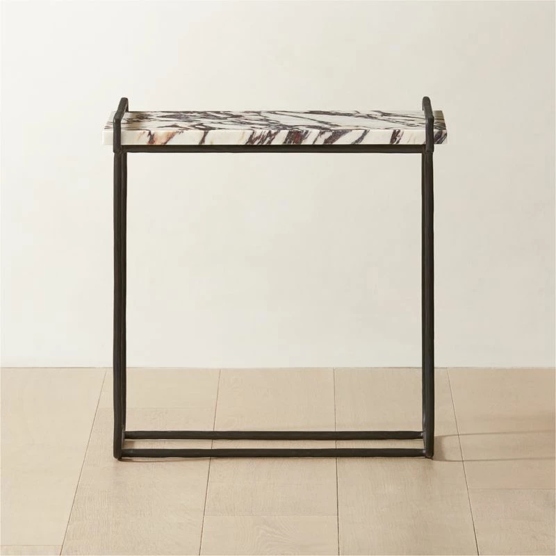 Sefro Marble and Metal Side Table - Elegant Living Room Furniture