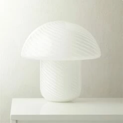 Senza White Glass Table Lamp - Modern Lighting for Home & Office