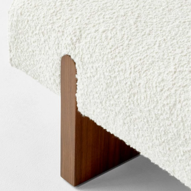 Socca White Boucle Upholstered Bench 67'' - Modern Living Room Furniture - Image 5