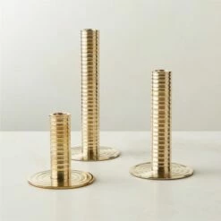 Spencer Brass Taper Candle Holder Set of 3 - Elegant Home Accessories
