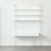 Stairway 2-Drawer White Wall Mount Desk With Shelves 96''