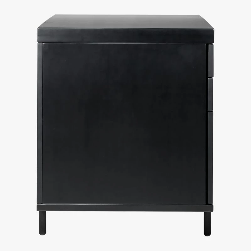 Stairway 6-Drawer Black Wood Desk - Modern Office Furniture - Image 5