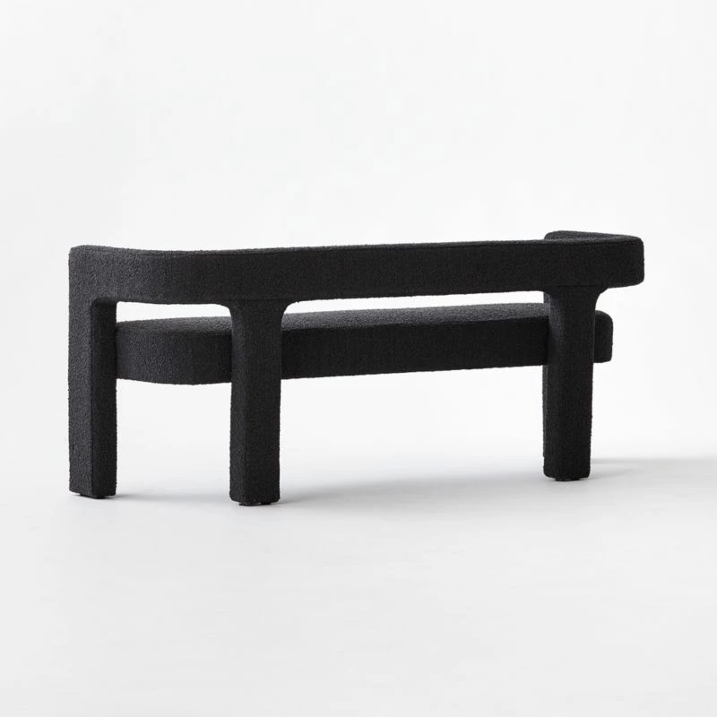 Stature Black Boucle Bench – Modern Living Room Furniture - Image 7