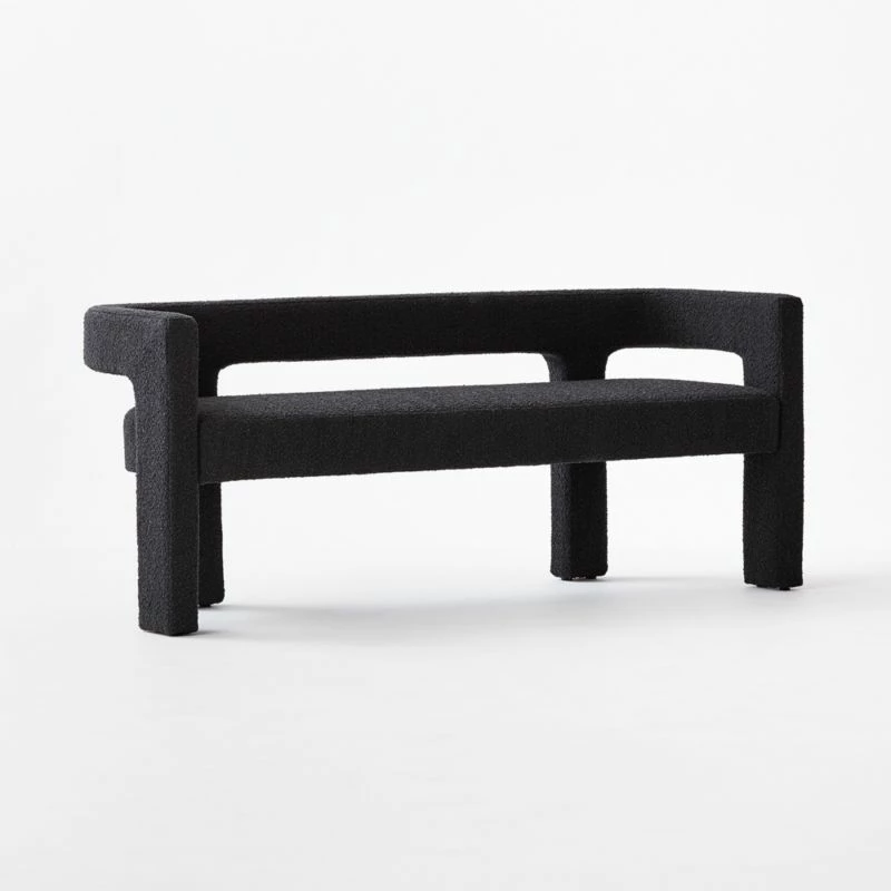 Stature Black Boucle Bench – Modern Living Room Furniture - Image 5