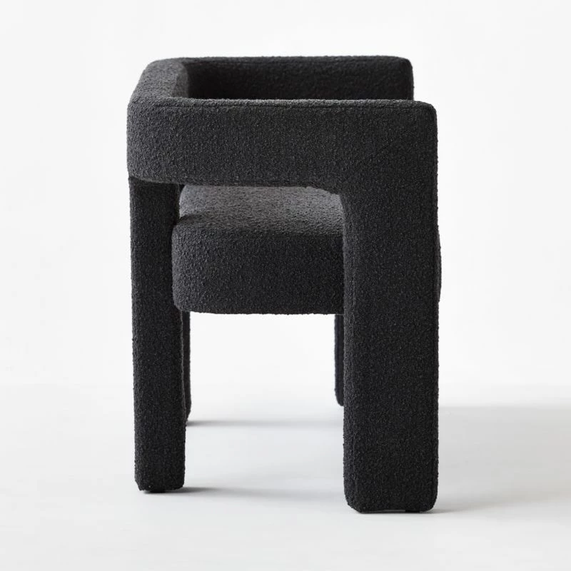 Stature Black Boucle Bench – Modern Living Room Furniture - Image 6