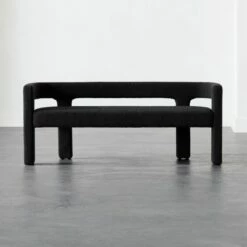 Stature Black Boucle Bench – Modern Living Room Furniture