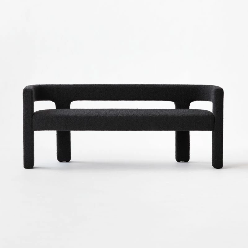 Stature Black Boucle Bench – Modern Living Room Furniture - Image 4