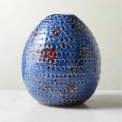 Steele Round Blue Vase - Elegant Home Accessory for Modern Decor