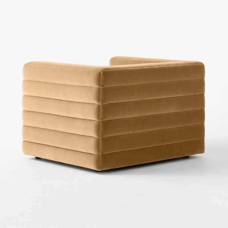 Strato Camel Brown Velvet Accent Chair - Stylish Living Room Furniture - Image 5