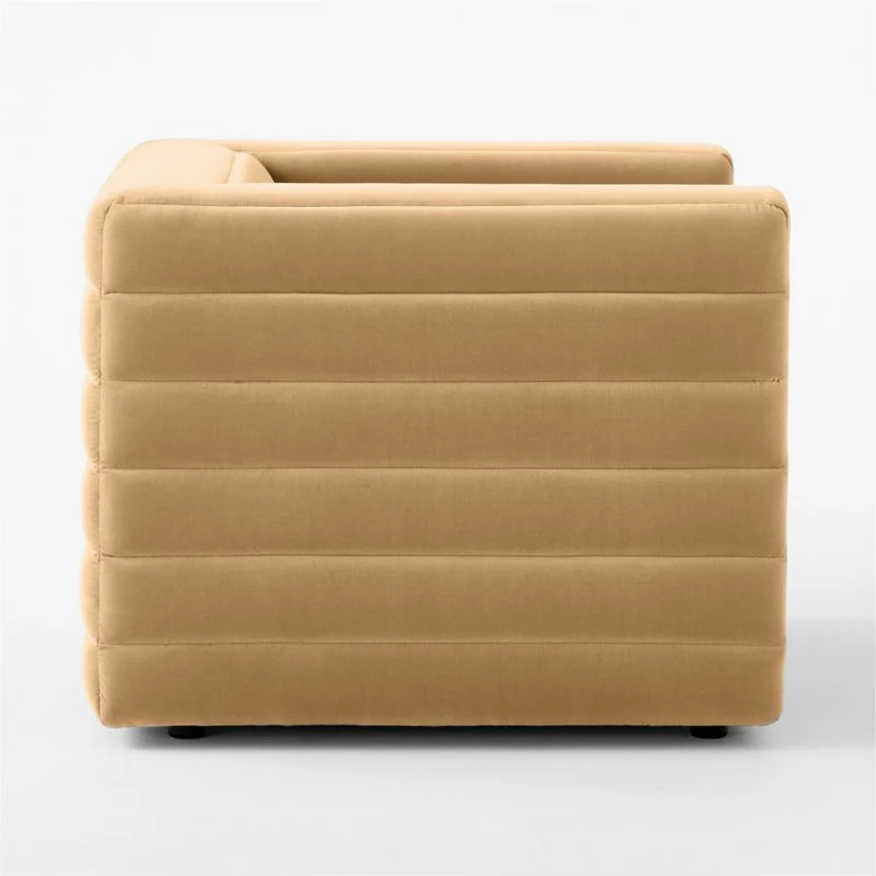 Strato Camel Brown Velvet Accent Chair - Stylish Living Room Furniture - Image 4