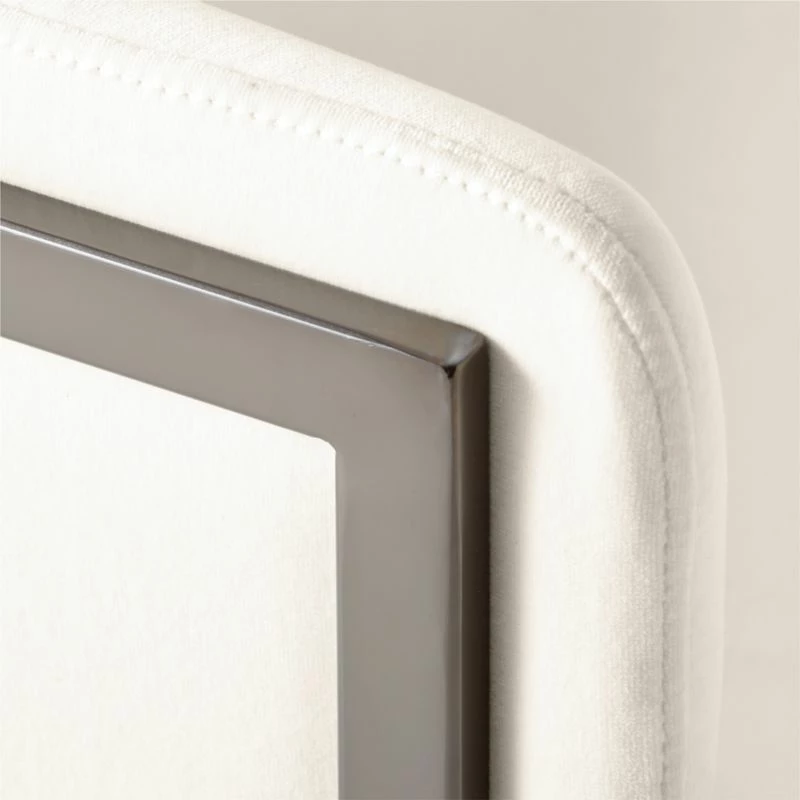 Stretta Ivory Velvet Office Chair - Image 6