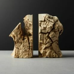 Stylish Teak Bookends Set of 2 - Elegant Home Accessories