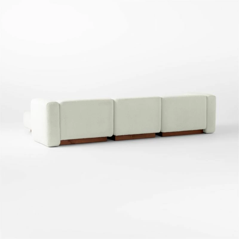 Terrain 4-Piece L-Shaped Ivory Boucle Sectional Sofa | Modern Living Room Furniture - Image 5