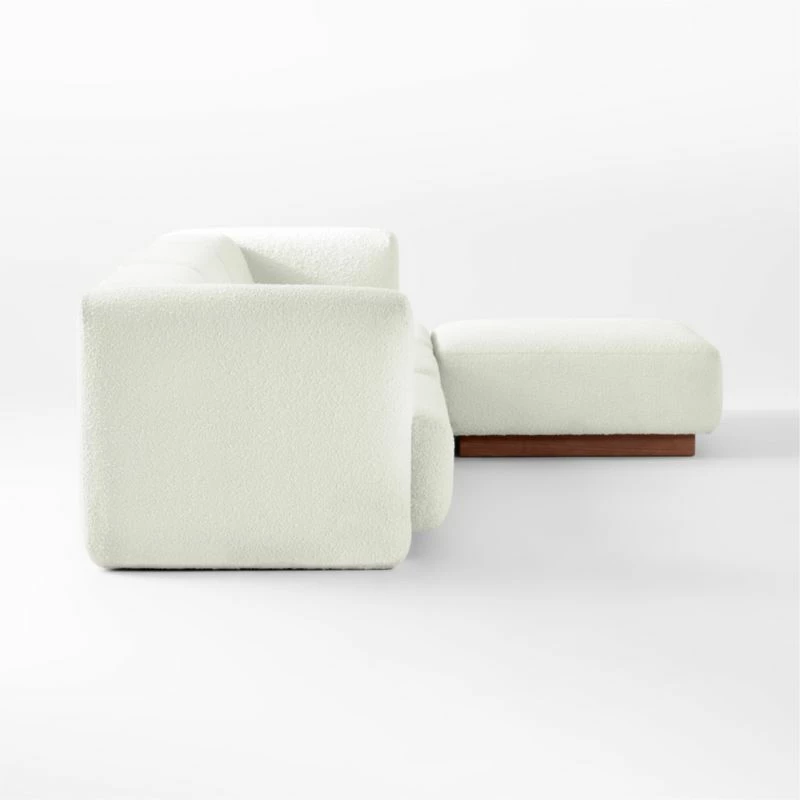Terrain 4-Piece L-Shaped Ivory Boucle Sectional Sofa | Modern Living Room Furniture - Image 4