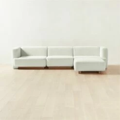 Terrain 4-Piece L-Shaped Ivory Boucle Sectional Sofa | Modern Living Room Furniture