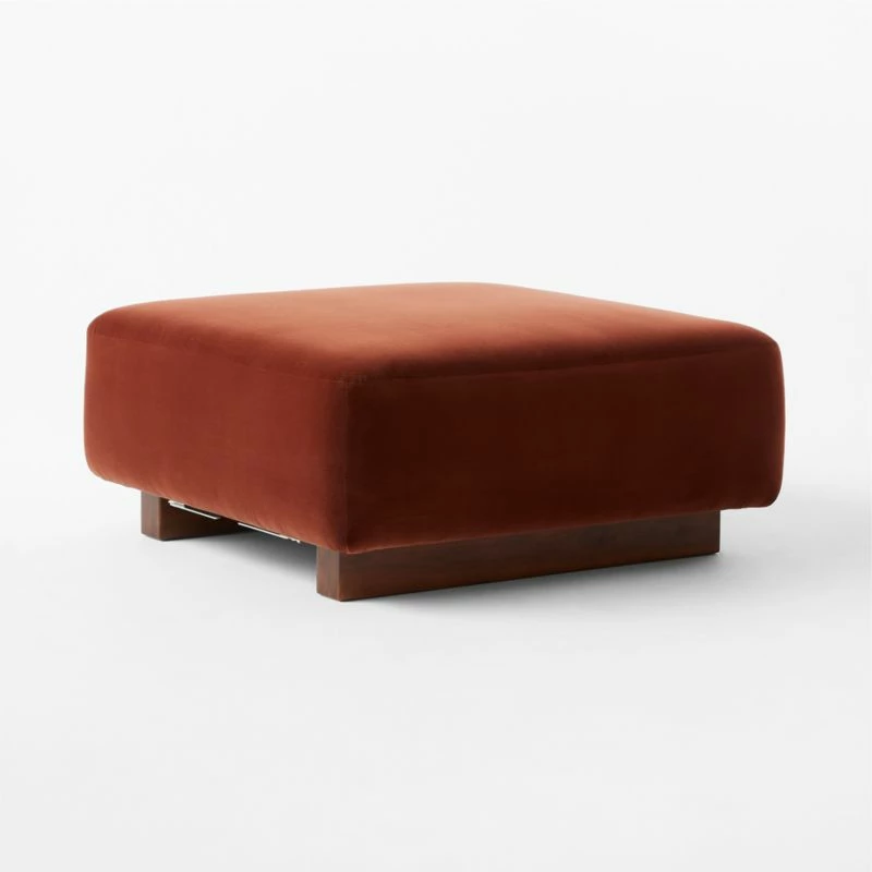 Terrain Bronze Brown Velvet Ottoman - Luxurious Living Room Furniture - Image 3
