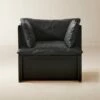 Tol Black Leather Chair - Modern Living Room Furniture
