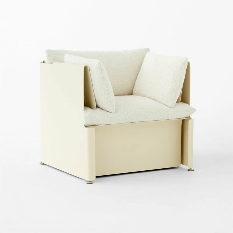 Tol Ivory Boucle Chair - Modern Living Room Furniture - Image 4