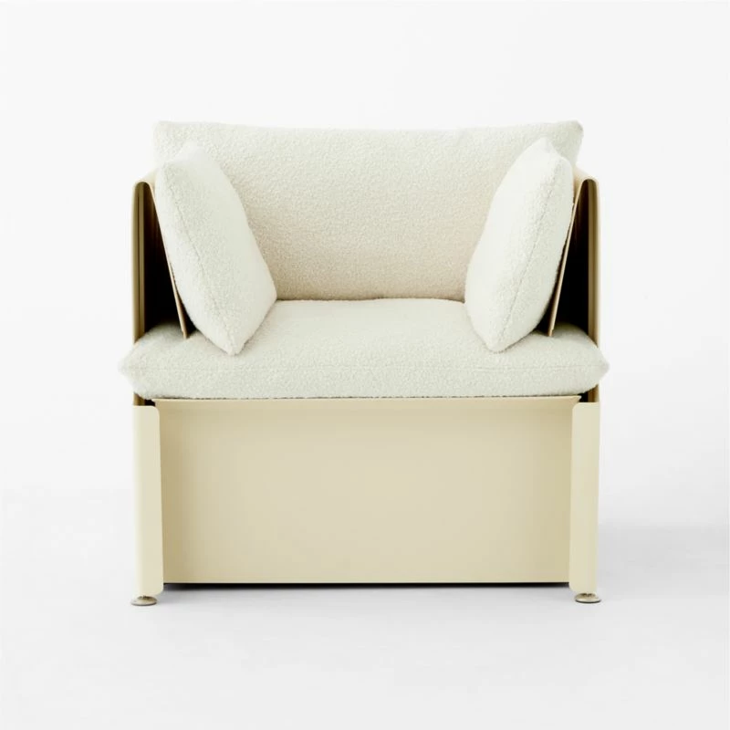 Tol Ivory Boucle Chair - Modern Living Room Furniture - Image 3