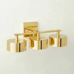 Trada 3-Bulb Polished Brass Wall Sconce Light - Elegant Lighting Fixture