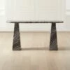 Tria Grey Marble Console Table - Elegant Living Room Furniture